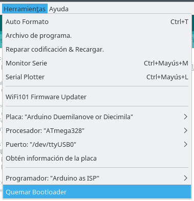 Quemar bootloader en arduino